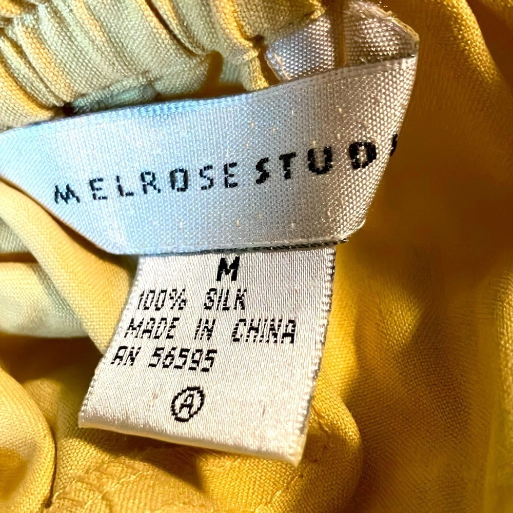 Meleose Studio Silk Pull On Pants Yellow M - Picture 3 of 7
